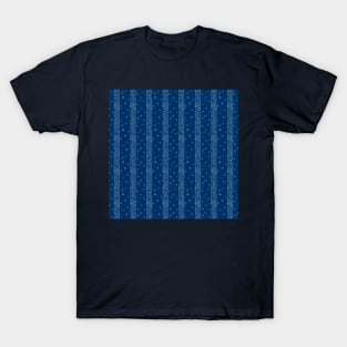 Blue shibori kanoko lines T-Shirt